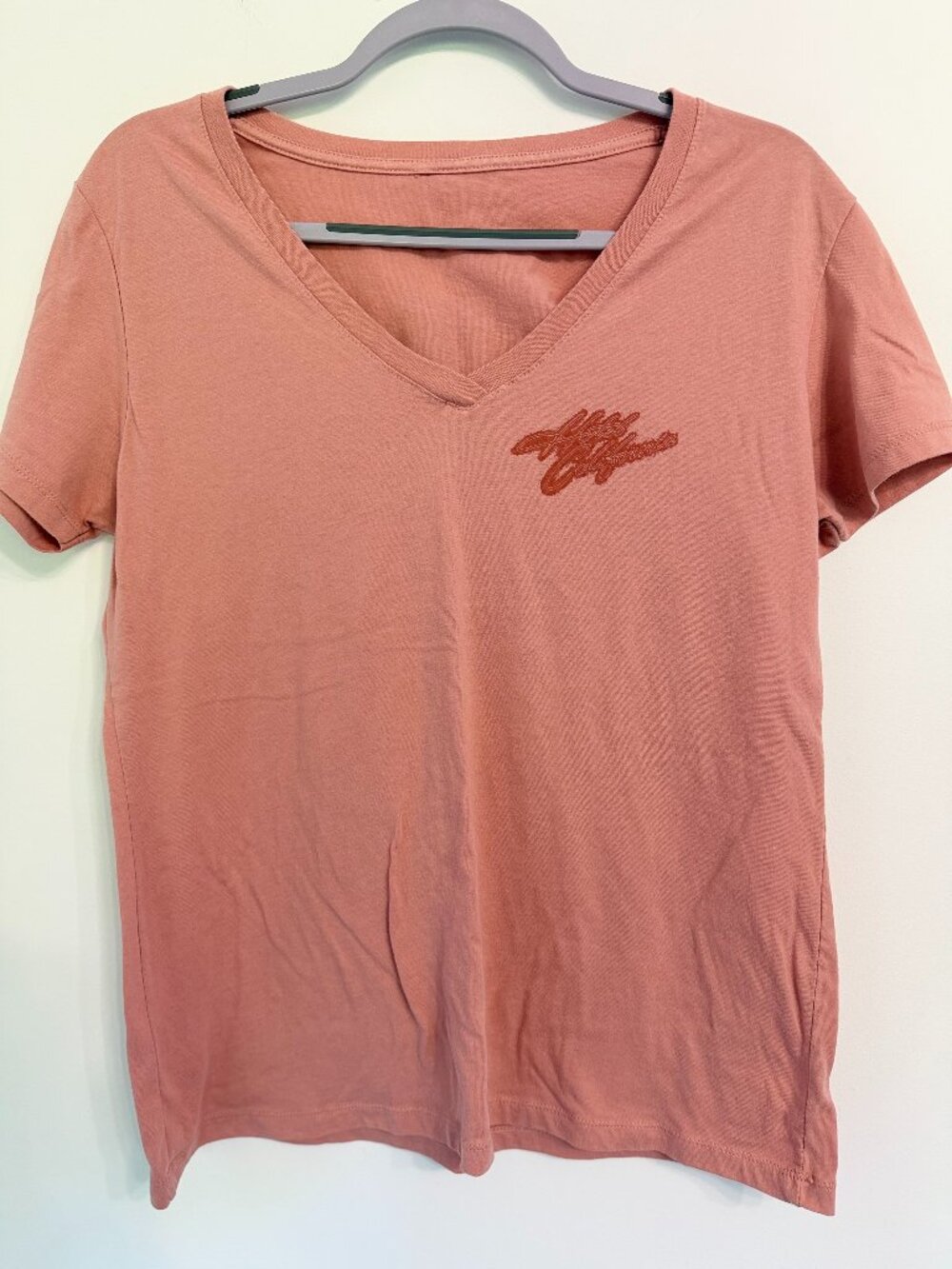 ✨ Eagles Hotel California Graphic V-Neck Tee Coral Pink XL ✨